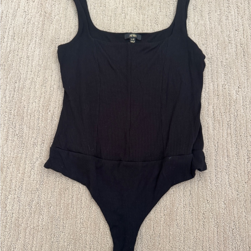AFRM Black Ribbed Top